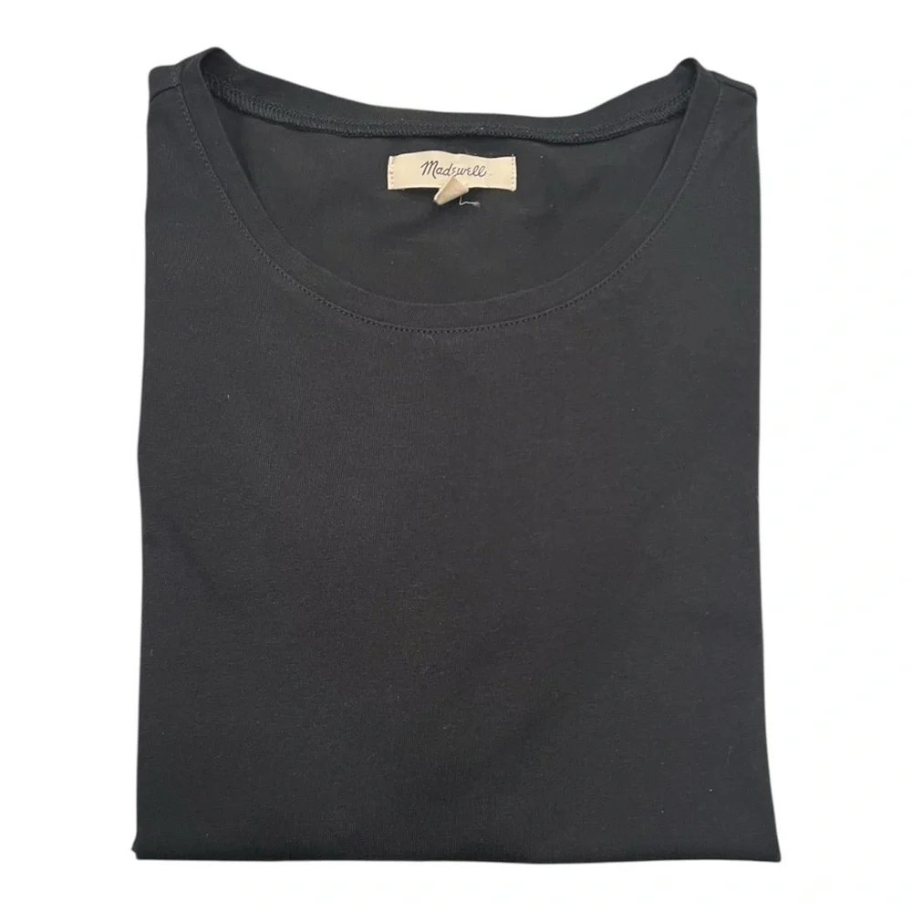 Madewell Black Tee with Sheer Sleeves - Picture 6 of 8